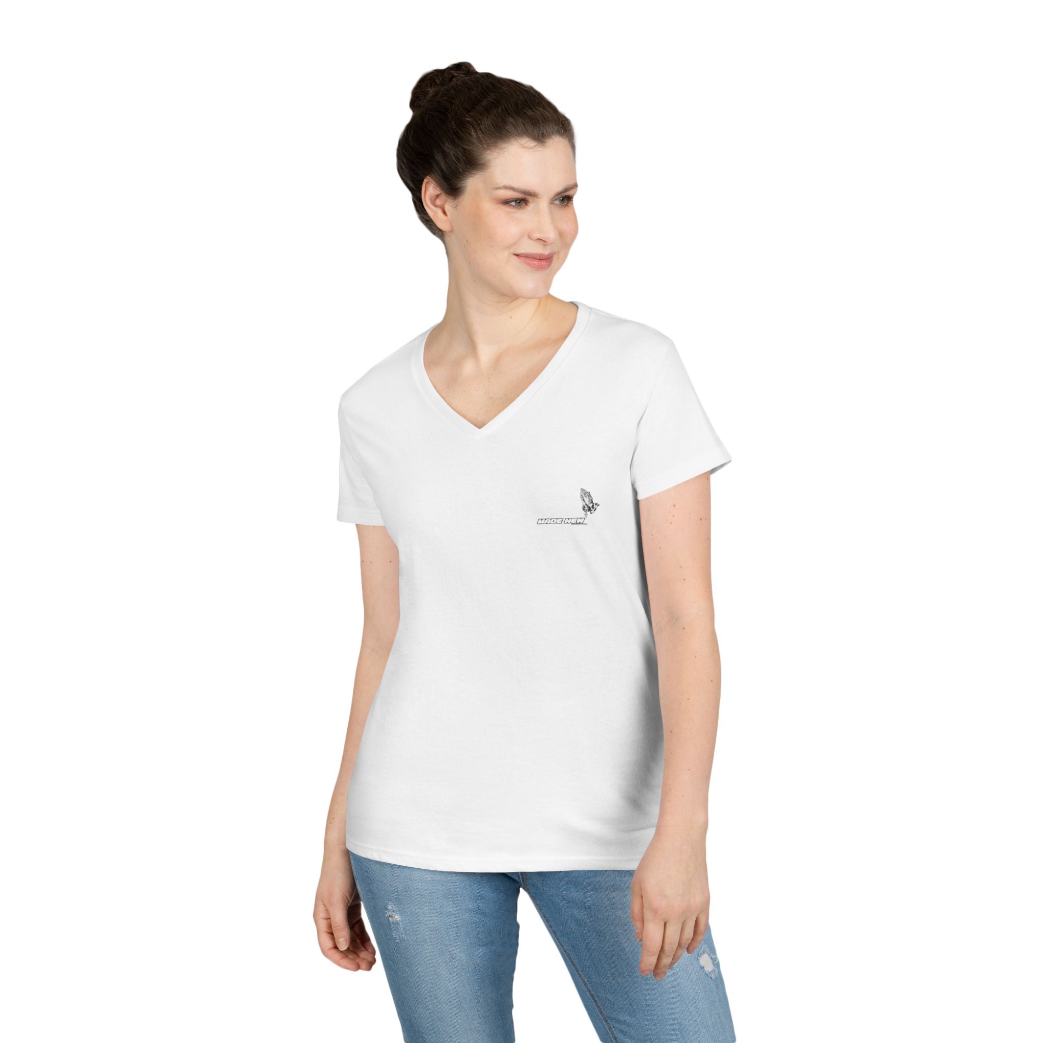 Ladies' "Faith in Prayer " V-neck T-Shirt