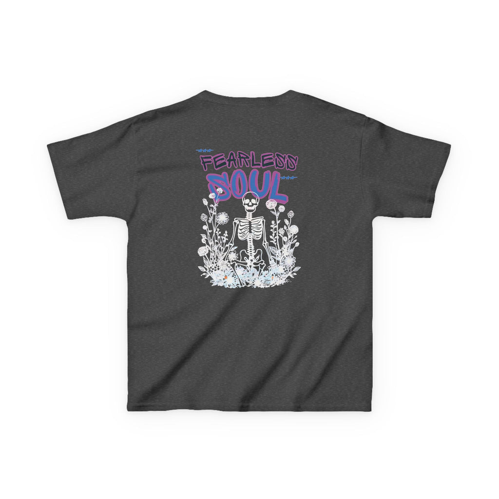Kids T-Shirt — 'Fearless Soul' Skeleton Floral Graphic Tee