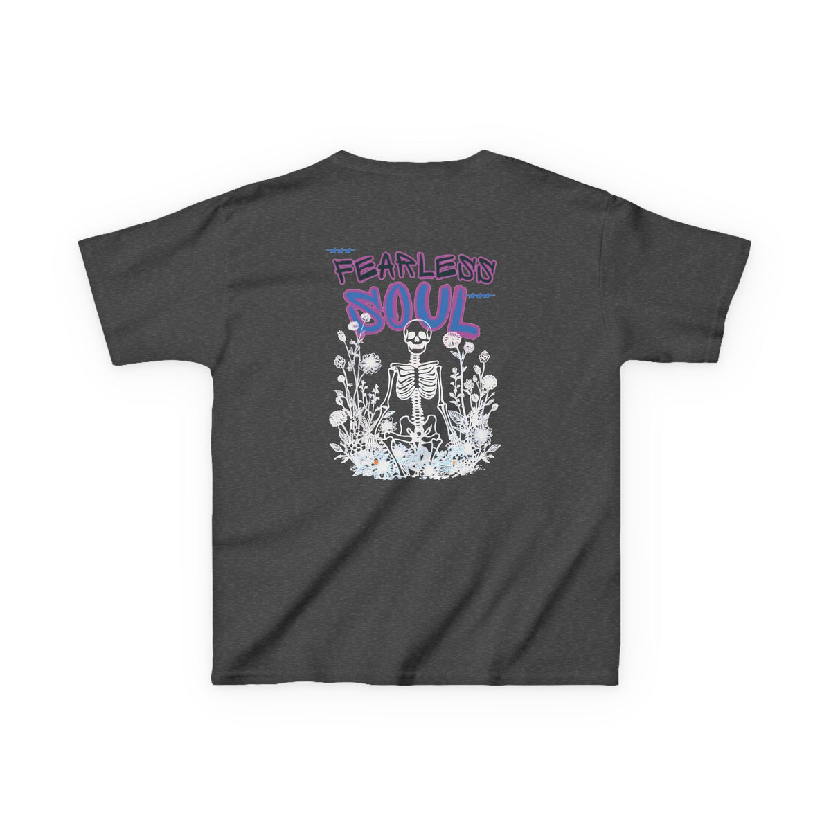 Kids T-Shirt — 'Fearless Soul' Skeleton Floral Graphic Tee