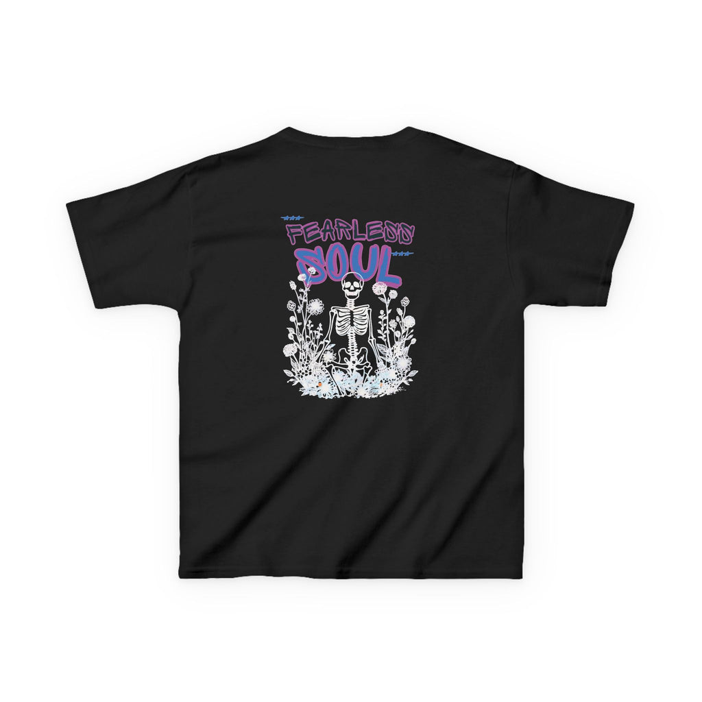 Kids T-Shirt — 'Fearless Soul' Skeleton Floral Graphic Tee