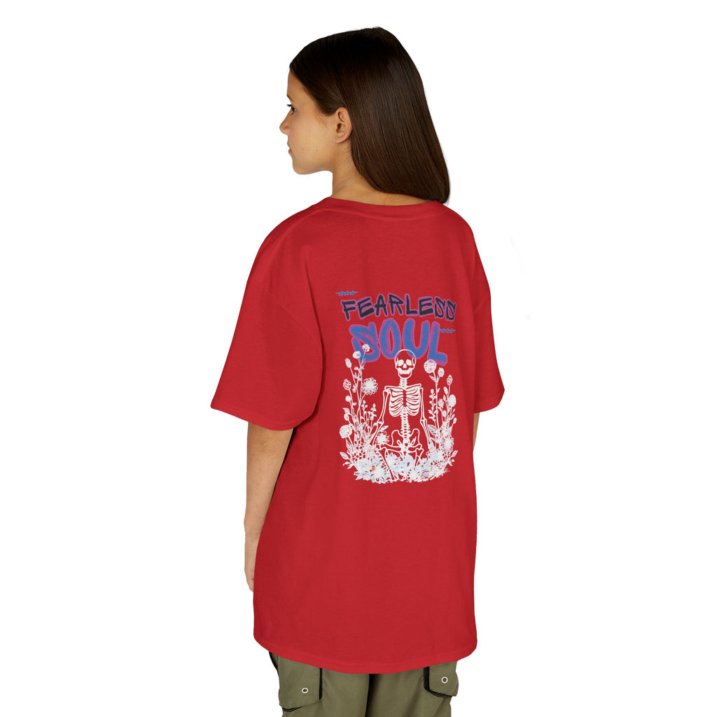 Kids T-Shirt — 'Fearless Soul' Skeleton Floral Graphic Tee