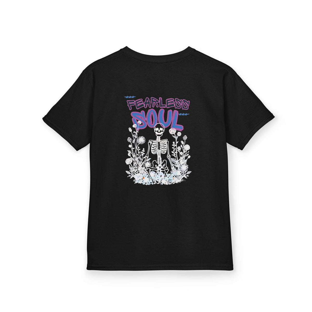 Kids T-Shirt — 'Fearless Soul' Skeleton Floral Graphic Tee