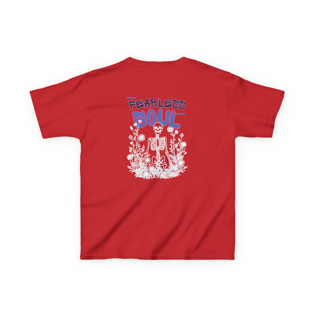 Kids T-Shirt — 'Fearless Soul' Skeleton Floral Graphic Tee