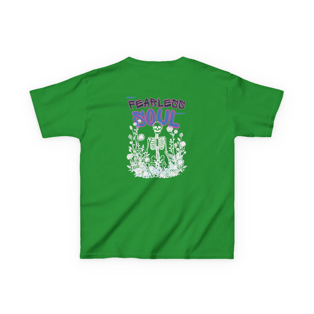 Kids T-Shirt — 'Fearless Soul' Skeleton Floral Graphic Tee