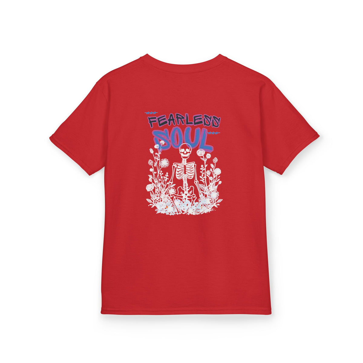 Kids T-Shirt — 'Fearless Soul' Skeleton Floral Graphic Tee