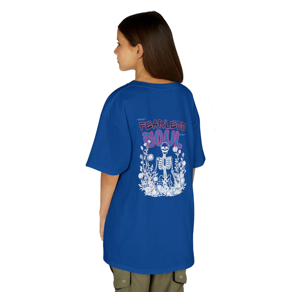 Kids T-Shirt — 'Fearless Soul' Skeleton Floral Graphic Tee
