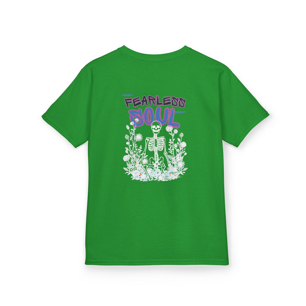 Kids T-Shirt — 'Fearless Soul' Skeleton Floral Graphic Tee