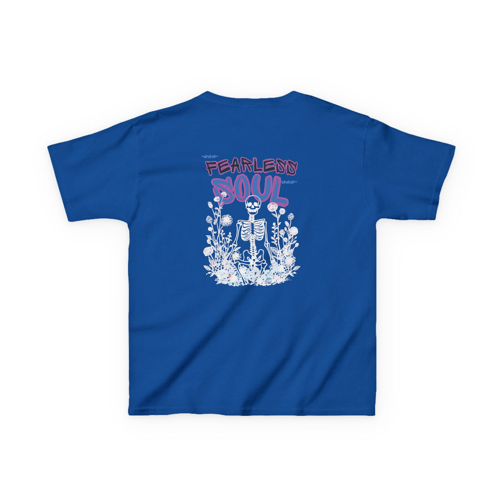 Kids T-Shirt — 'Fearless Soul' Skeleton Floral Graphic Tee